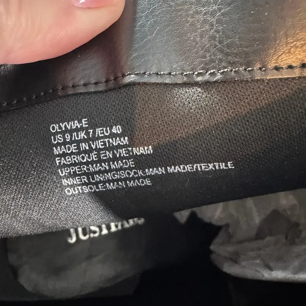 JustFab Olivia-E Black Ankle Booties Sz 9 Pointed Toe Block Heel Zip NIB - Picture 8 of 10